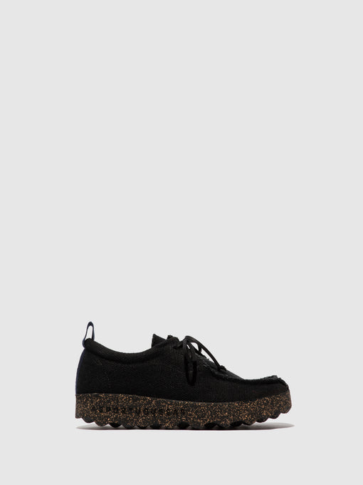 Asportuguesas Chat Trainers Black Recycled Linen - Naisten Lace-up Trainers ASPP018322FI Mustat